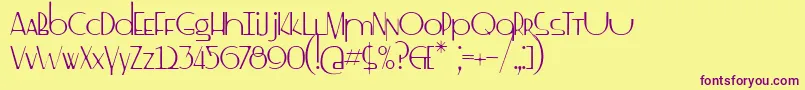 ss drebeden Font – Purple Fonts on Yellow Background