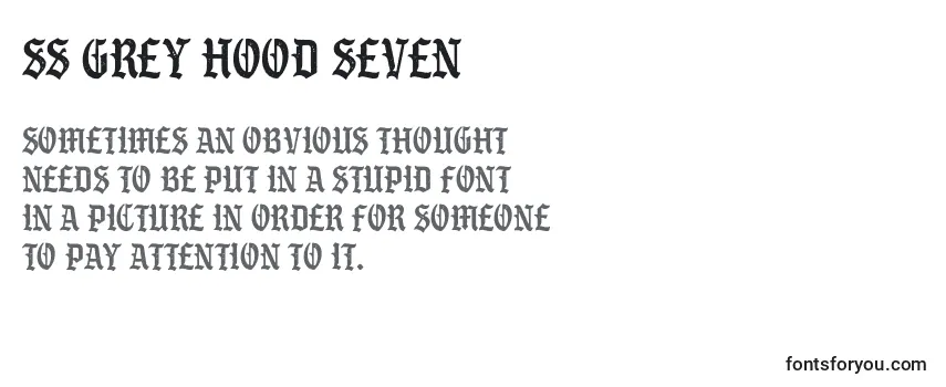 Überblick über die Schriftart SS Grey Hood Seven