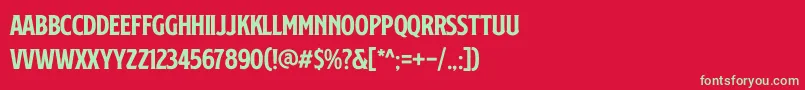 SS Nickson One Font – Green Fonts on Red Background