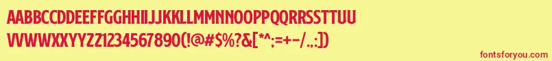 SS Nickson One Font – Red Fonts on Yellow Background