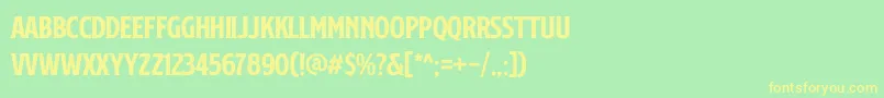 SS Nickson One Font – Yellow Fonts on Green Background