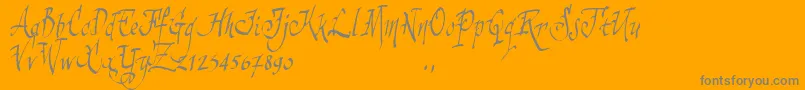 SSAMTRIAL-Schriftart – Graue Schriften auf orangefarbenem Hintergrund