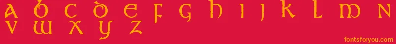 st      -Schriftart – Orangefarbene Schriften auf rotem Hintergrund