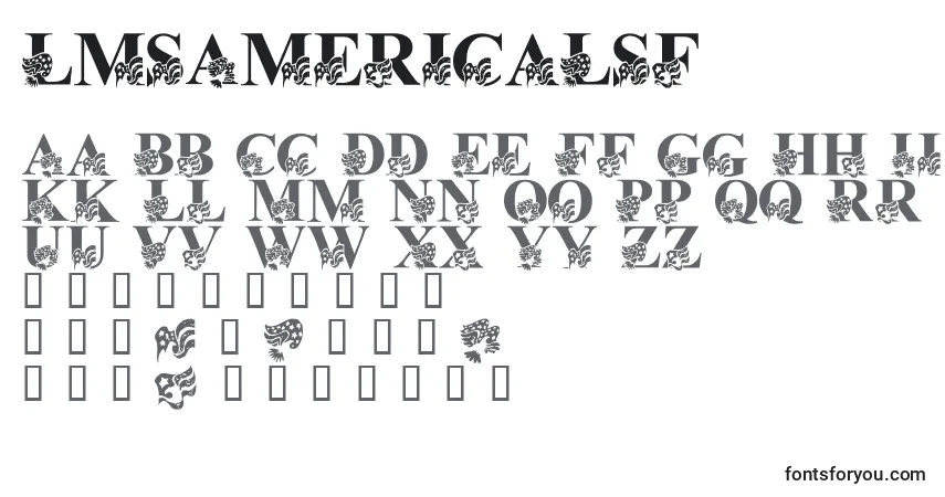 Шрифт LmsAmericaLsf – алфавит, цифры, специальные символы