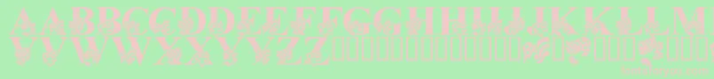 Czcionka LmsAmericaLsf – różowe czcionki na zielonym tle
