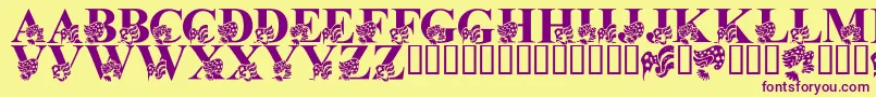 LmsAmericaLsf Font – Purple Fonts on Yellow Background