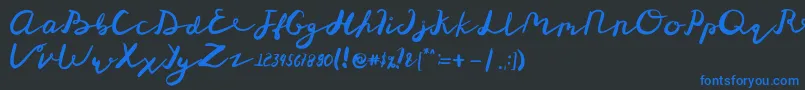 St Maknyus Font – Blue Fonts on Black Background