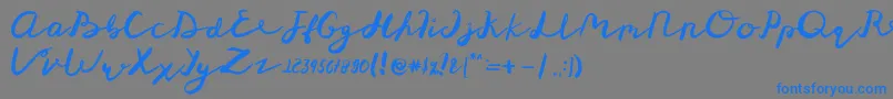 St Maknyus Font – Blue Fonts on Gray Background