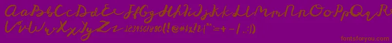 St Maknyus Font – Brown Fonts on Purple Background