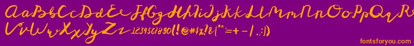 St Maknyus Font – Orange Fonts on Purple Background