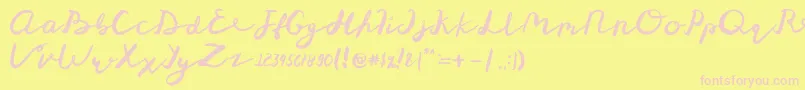 St Maknyus Font – Pink Fonts on Yellow Background