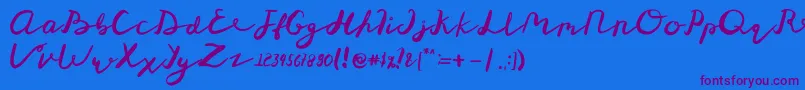 St Maknyus Font – Purple Fonts on Blue Background