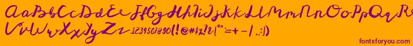 St Maknyus Font – Purple Fonts on Orange Background