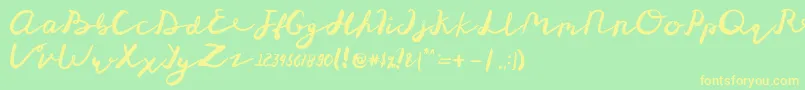 St Maknyus Font – Yellow Fonts on Green Background