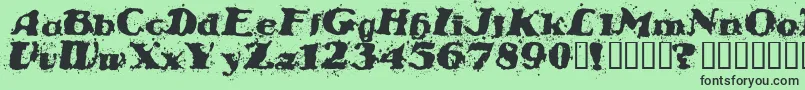 Fonte STABN    – fontes pretas em um fundo verde