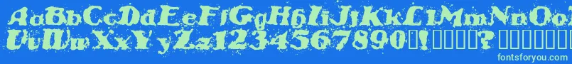 STABN    Font – Green Fonts on Blue Background