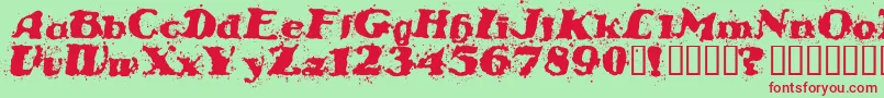 STABN    Font – Red Fonts on Green Background