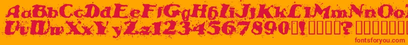 Fonte STABN    – fontes vermelhas em um fundo laranja