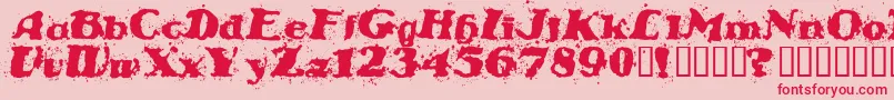 Czcionka STABN    – czerwone czcionki na różowym tle