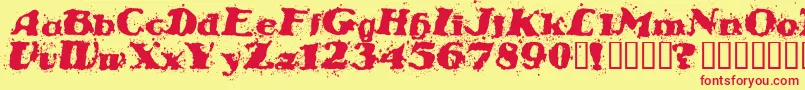 Fonte STABN    – fontes vermelhas em um fundo amarelo