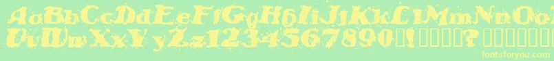STABN   -fontti – keltaiset fontit vihreällä taustalla