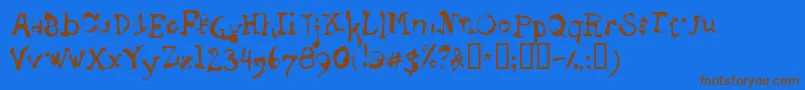 STAGB   -Schriftart – Braune Schriften auf blauem Hintergrund