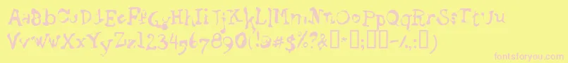 STAGB   -Schriftart – Rosa Schriften auf gelbem Hintergrund