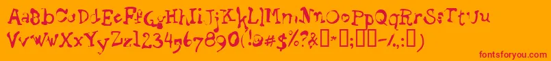 STAGB   -Schriftart – Rote Schriften auf orangefarbenem Hintergrund