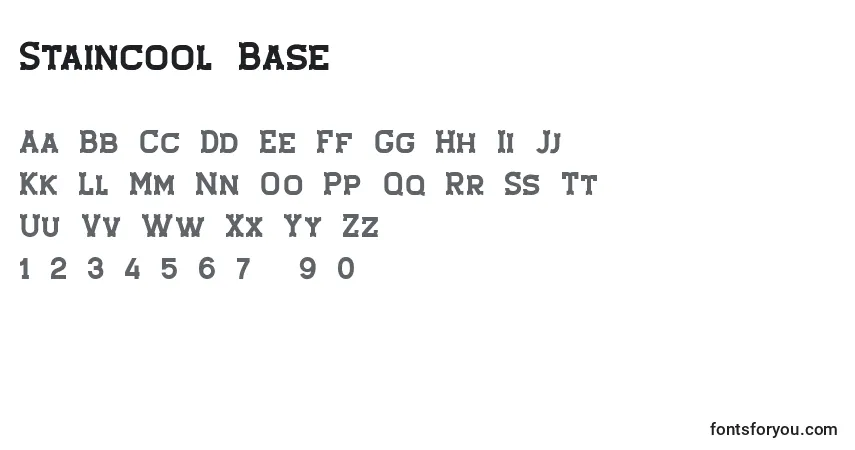 A fonte Staincool Base – alfabeto, números, caracteres especiais