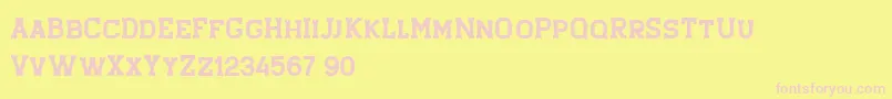 Staincool Base Font – Pink Fonts on Yellow Background
