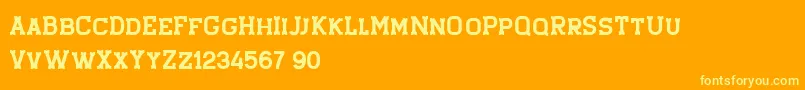 Staincool Base Font – Yellow Fonts on Orange Background