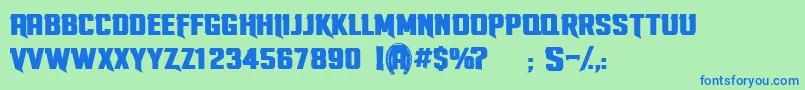Stallions   personnal use ONLY Font – Blue Fonts on Green Background