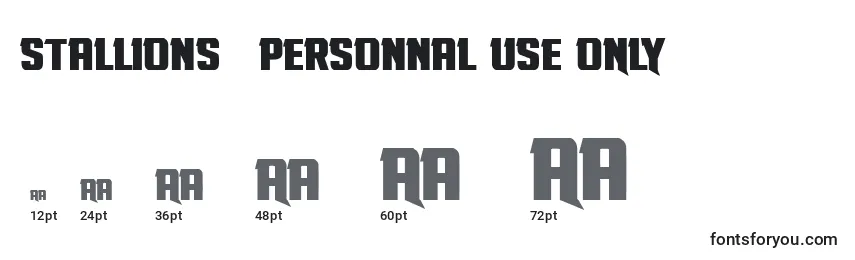Stallions   personnal use ONLY Font Sizes