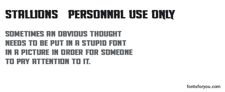 Stallions   personnal use ONLY Font