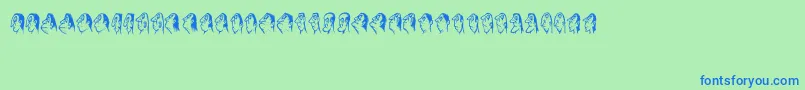 Stam-fontti – siniset fontit vihreällä taustalla