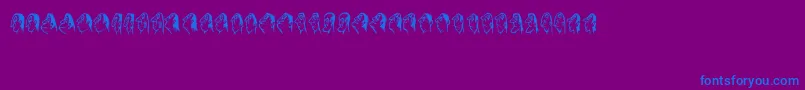 Stam-Schriftart – Blaue Schriften auf violettem Hintergrund