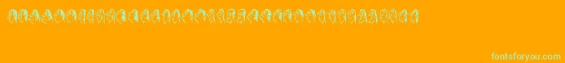 Stam Font – Green Fonts on Orange Background