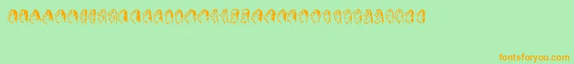 Stam Font – Orange Fonts on Green Background