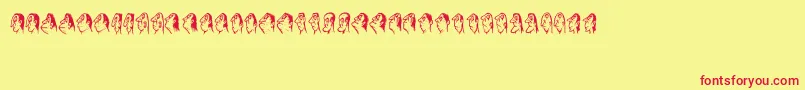 Шрифт Stam – красные шрифты на жёлтом фоне