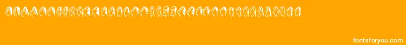 Stam-Schriftart – Weiße Schriften auf orangefarbenem Hintergrund