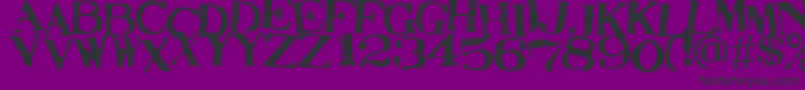 フォントSTAMAJ   – 紫の背景に黒い文字