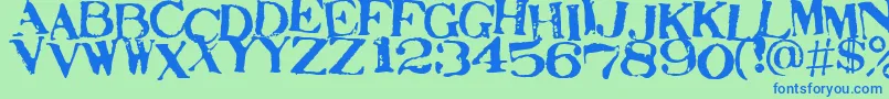 STAMAJ  -fontti – siniset fontit vihreällä taustalla