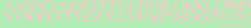 フォントSTAMAJ   – 緑の背景にピンクのフォント