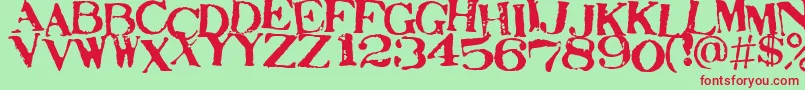 STAMAJ  -fontti – punaiset fontit vihreällä taustalla