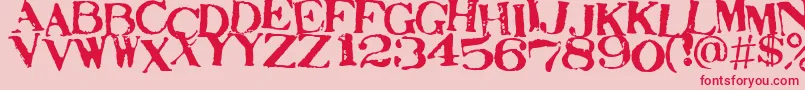 フォントSTAMAJ   – ピンクの背景に赤い文字