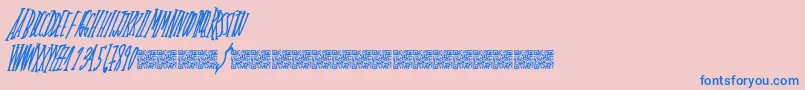 Oldentimes Font – Blue Fonts on Pink Background