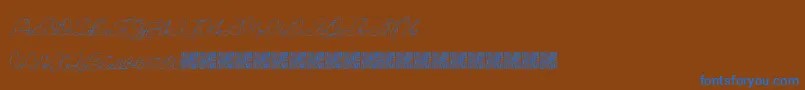 StampedEnvelopes Font – Blue Fonts on Brown Background