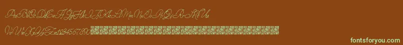 StampedEnvelopes Font – Green Fonts on Brown Background