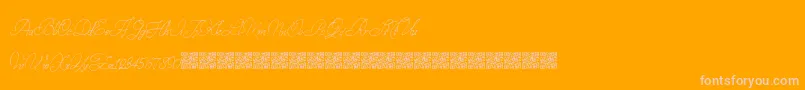 StampedEnvelopes Font – Pink Fonts on Orange Background