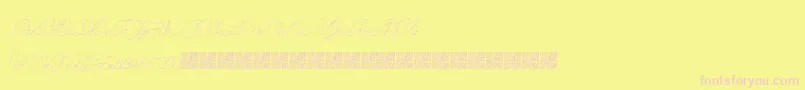 StampedEnvelopes-Schriftart – Rosa Schriften auf gelbem Hintergrund